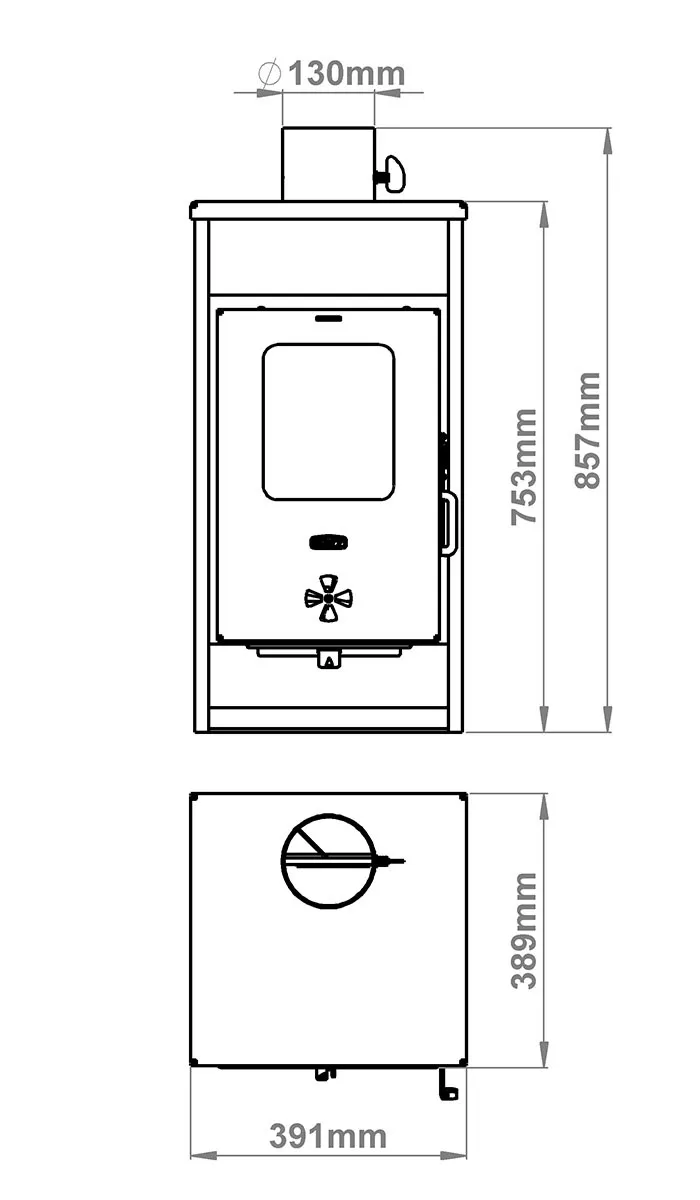 Prity KOP D stufa a legna 8,7 kW