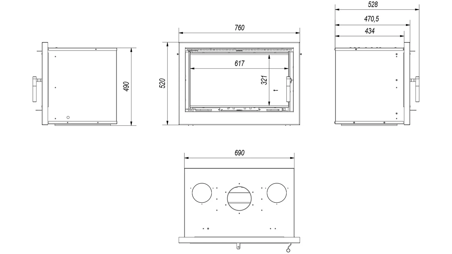 Kratki Kaseta 8 kW inserto camino legna ventilato A+
