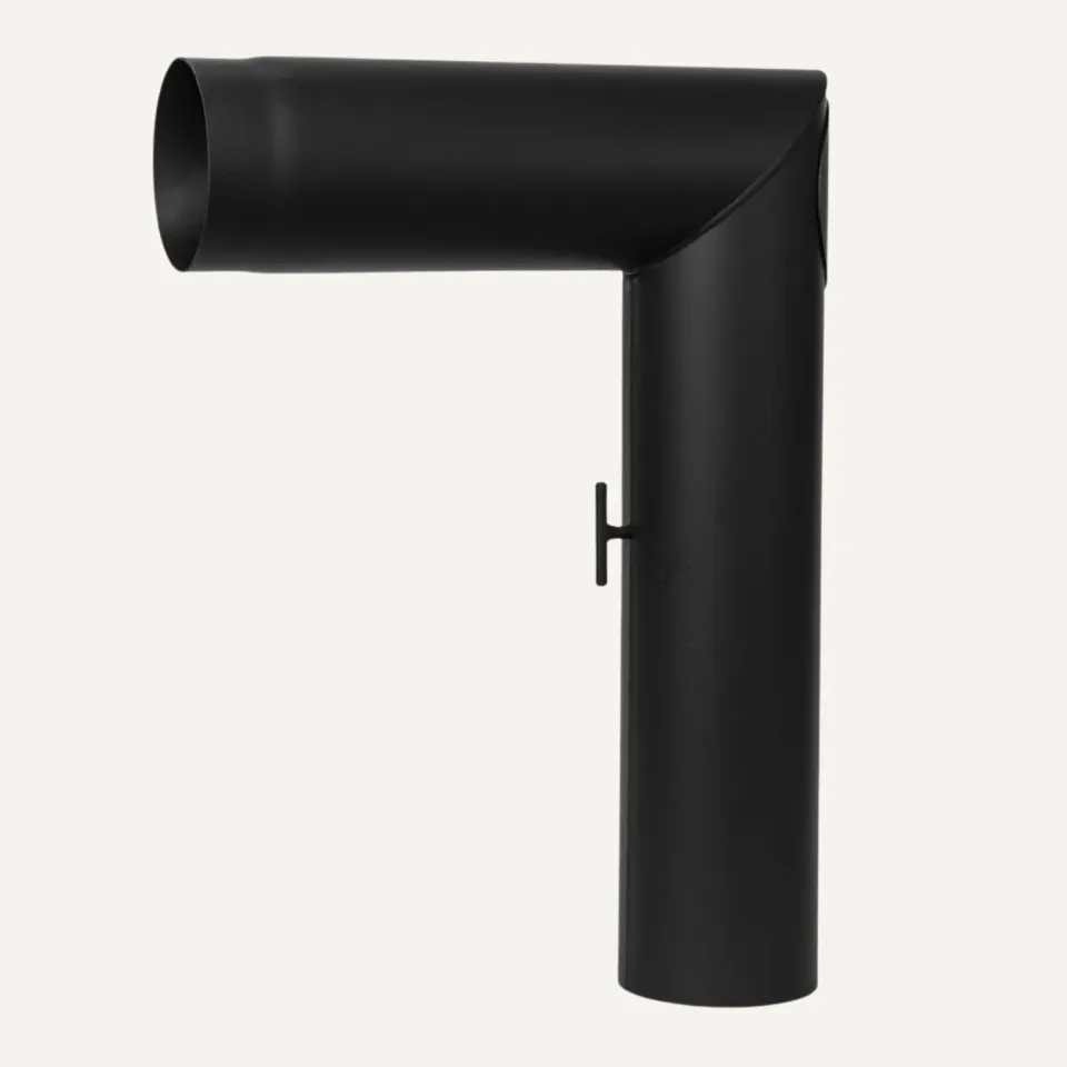 Aduro curva 90° tubo stufa con valvola e ispezione