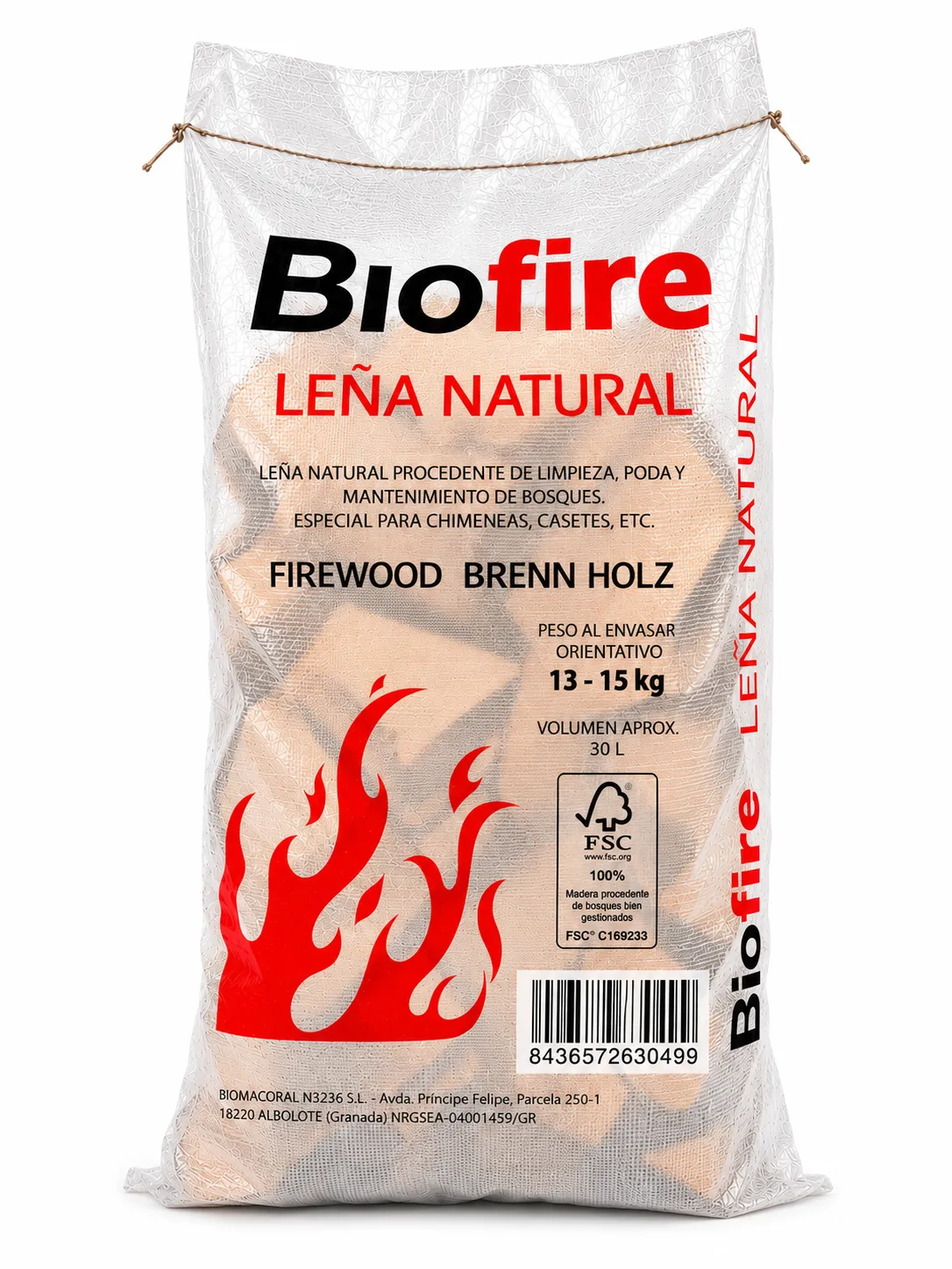 Biofire Sacco legna naturale legna da ardere