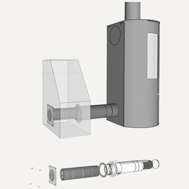 Aduro Kit aria esterna presa stufa legna