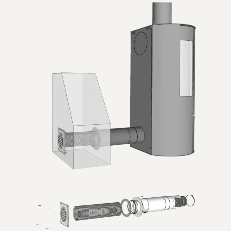 Aduro Kit aria esterna presa stufa legna
