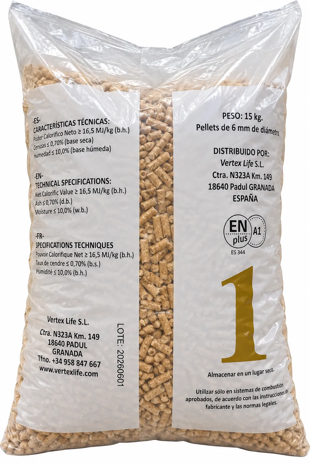 Vertex Life N.1 Natural Premium pellet ad alta resa