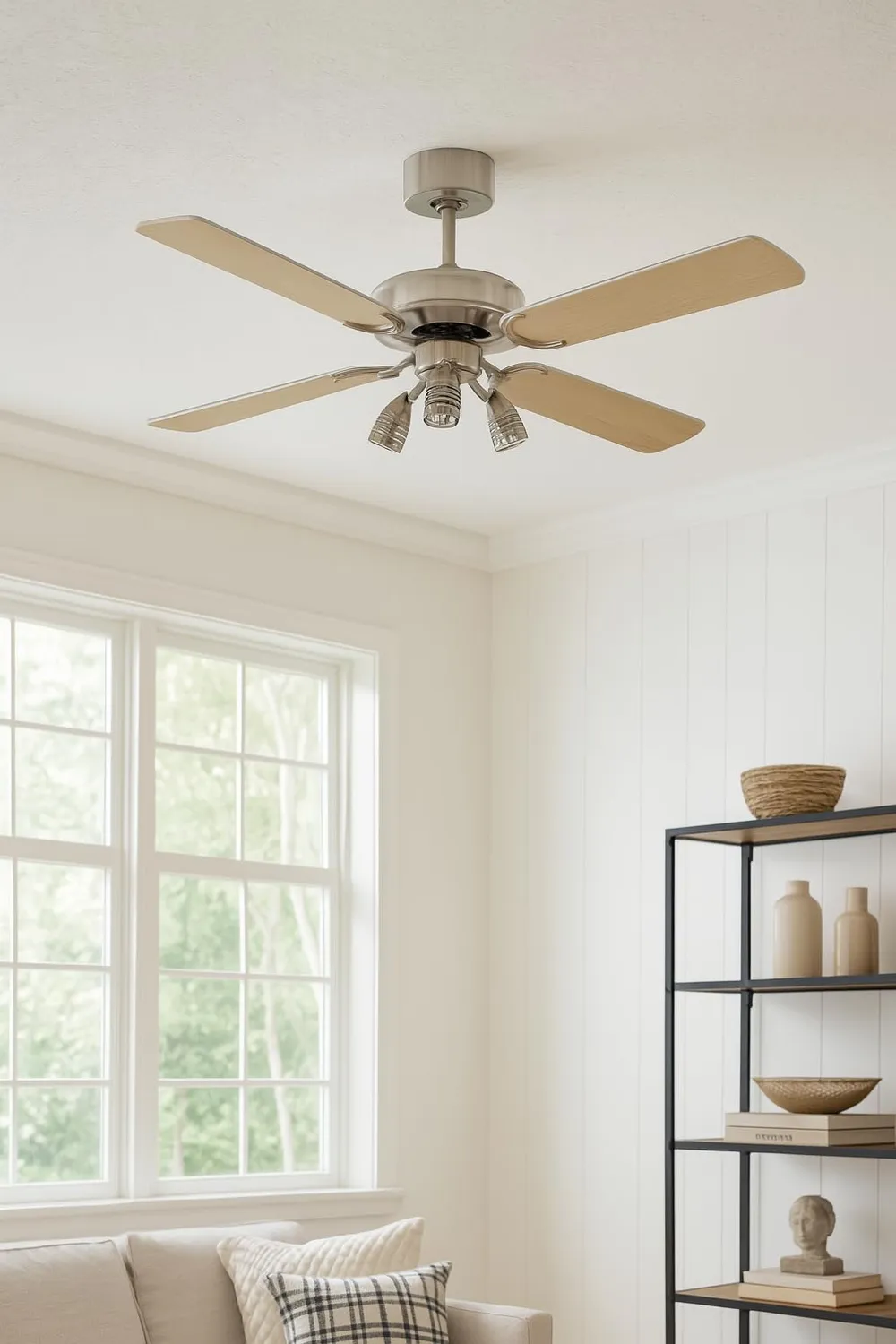 G.M.R. Trading ventilatore a soffitto con luce 4 pale LED telecomando