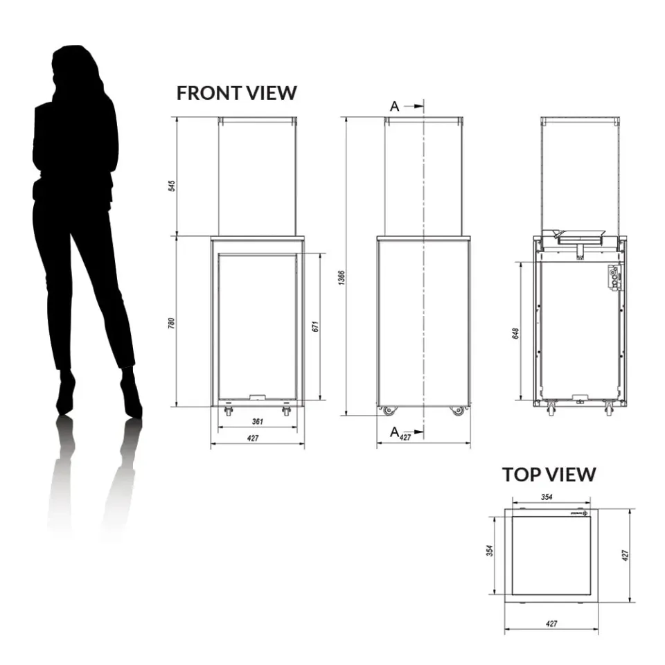 Kratki Patio Mini stufa a gas da esterno 8,2 kW acciaio