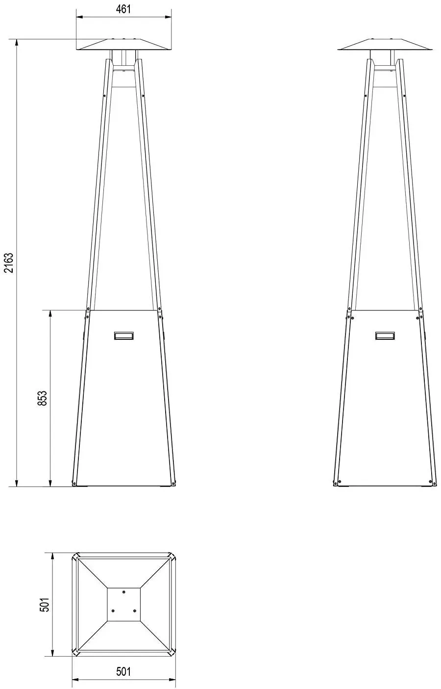 Kratki Umbrella stufa a gas da esterno 12 kW propano