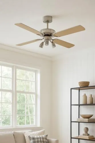 G.M.R. Trading ventilatore a soffitto con luce 4 pale LED telecomando
