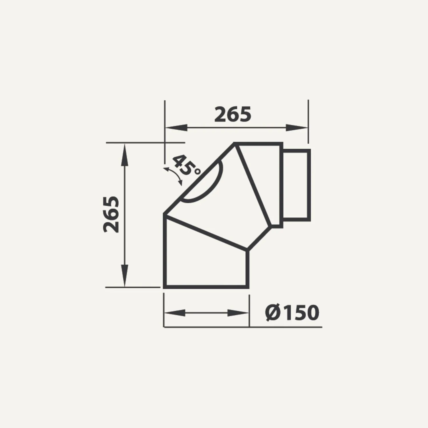 ADURO curva tubo fumi 2 x 45° con sportello pulizia