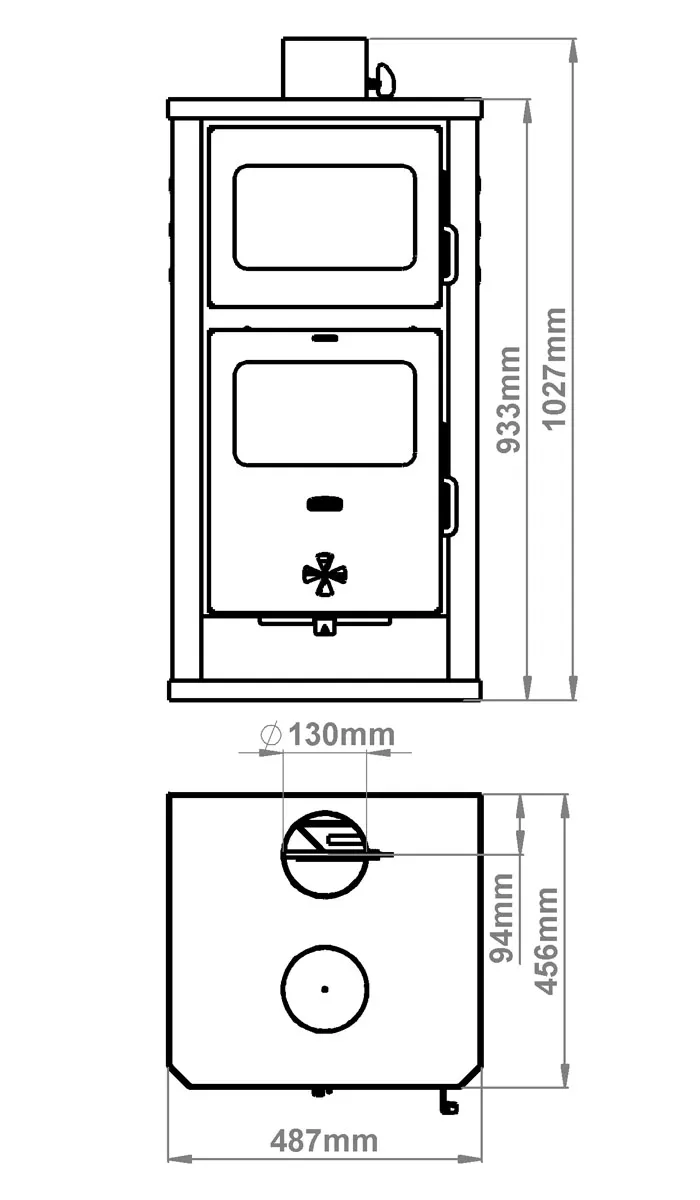Prity FM D EKO stufa a legna con forno 11,8 kW