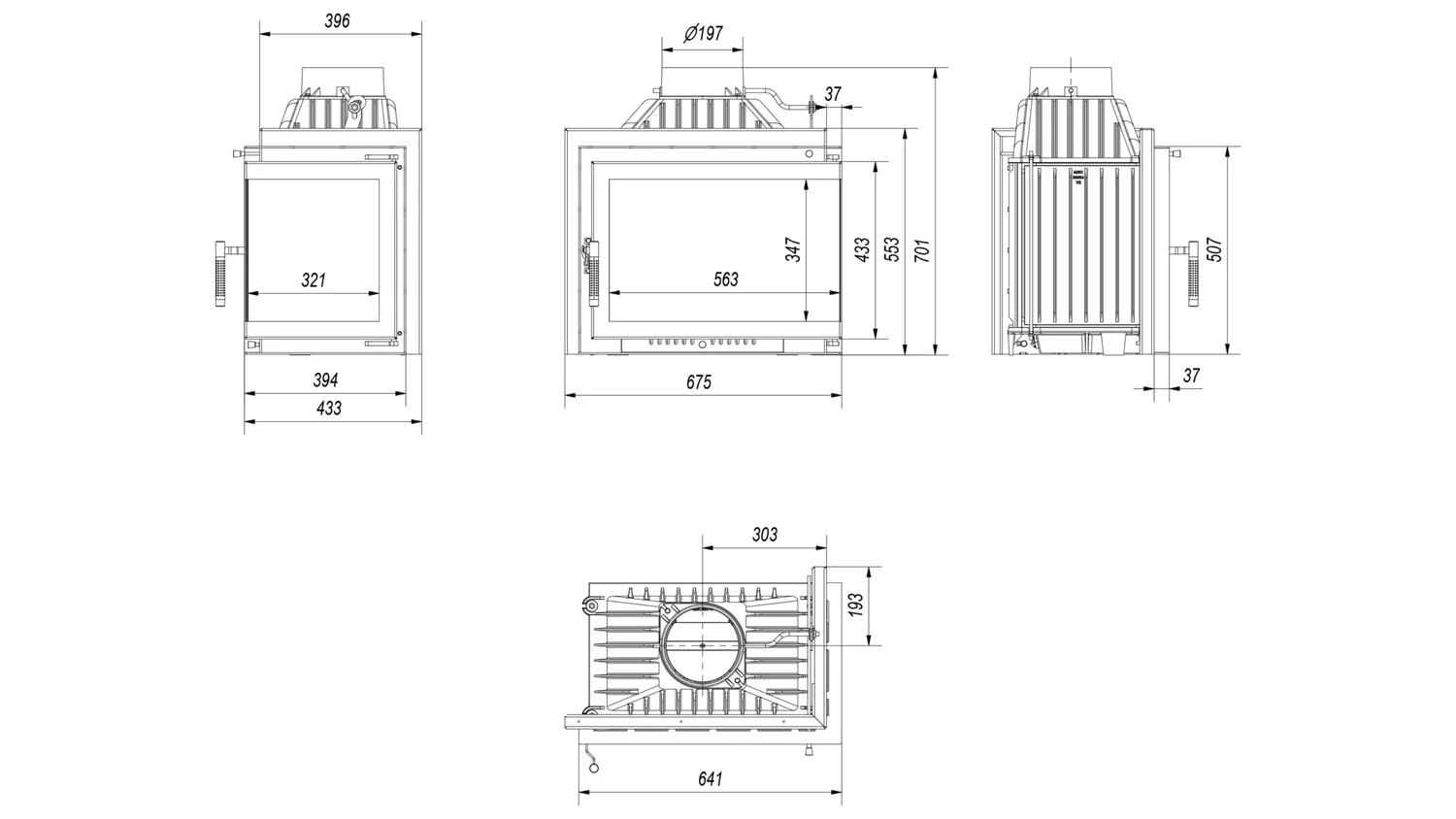 Kratki Simple camino angolare in ghisa 8 kW