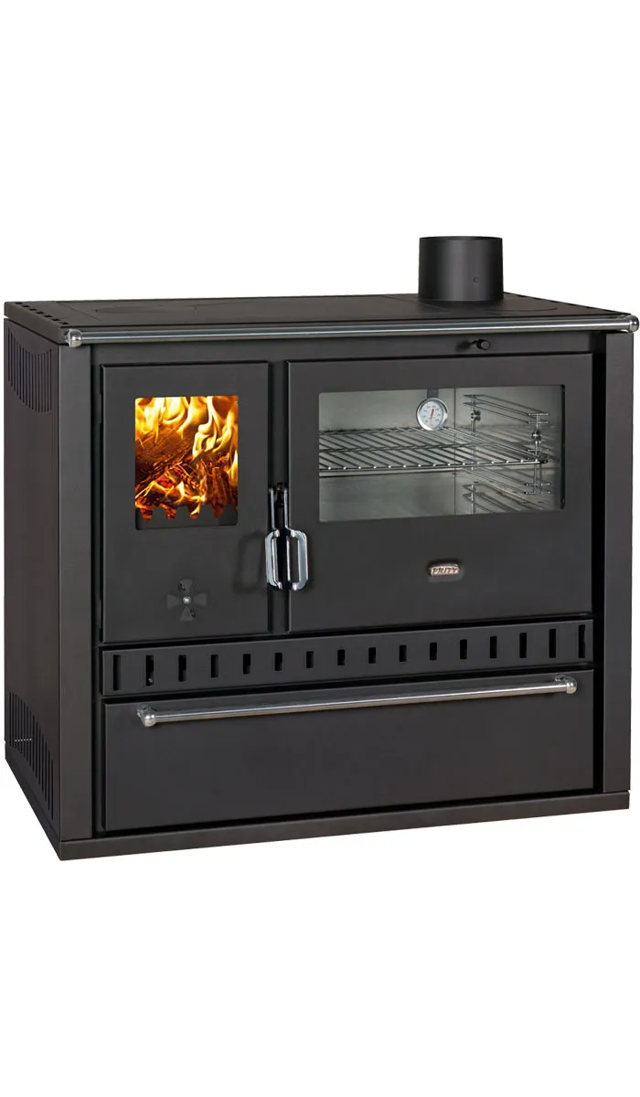 Prity GT W10 termocucina a legna con forno inox 13,3 kW
