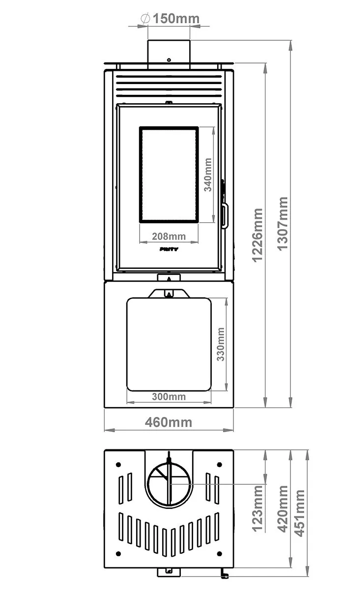 Prity PMV3 E stufa a legna 10,8 kW classe A