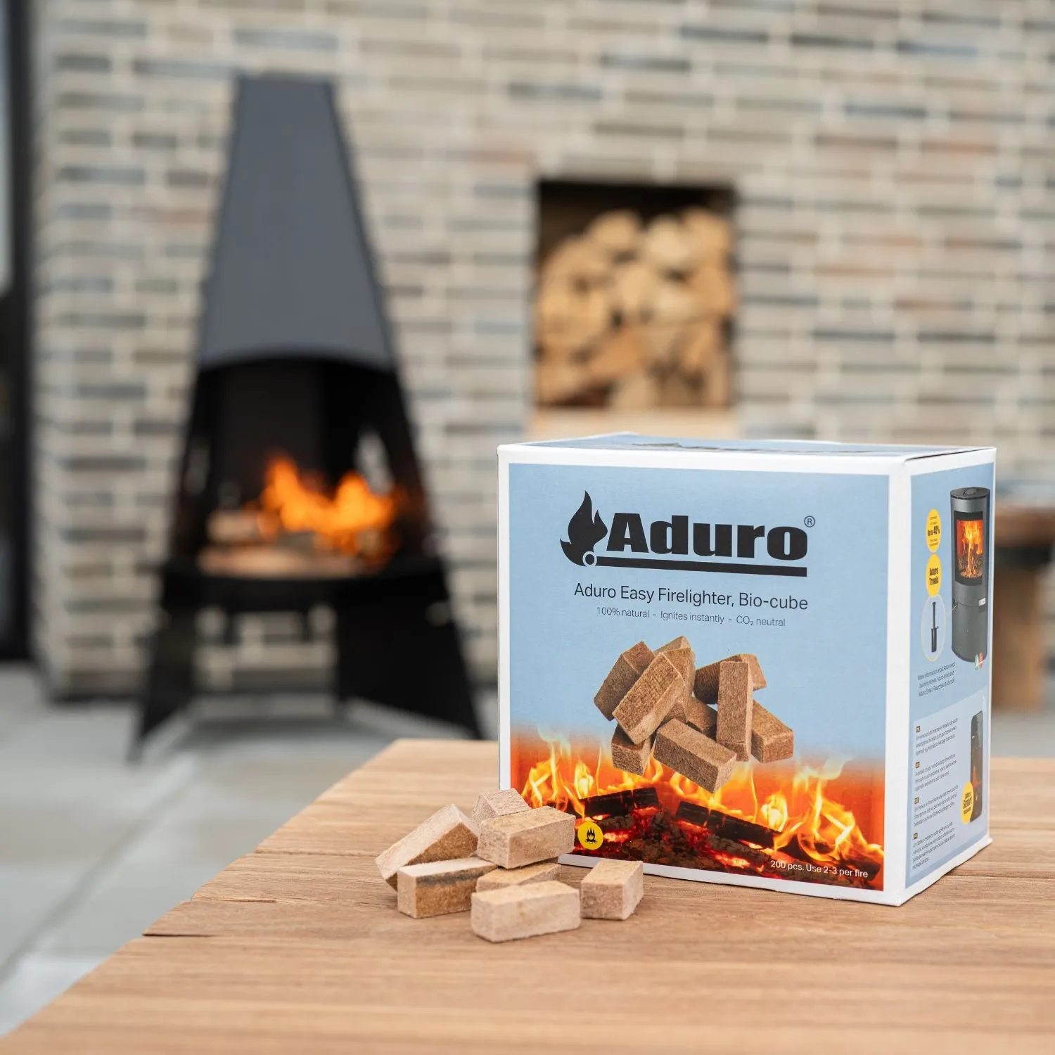 ADURO Easy Firelighter cubetti accendifuoco 200 pezzi naturali
