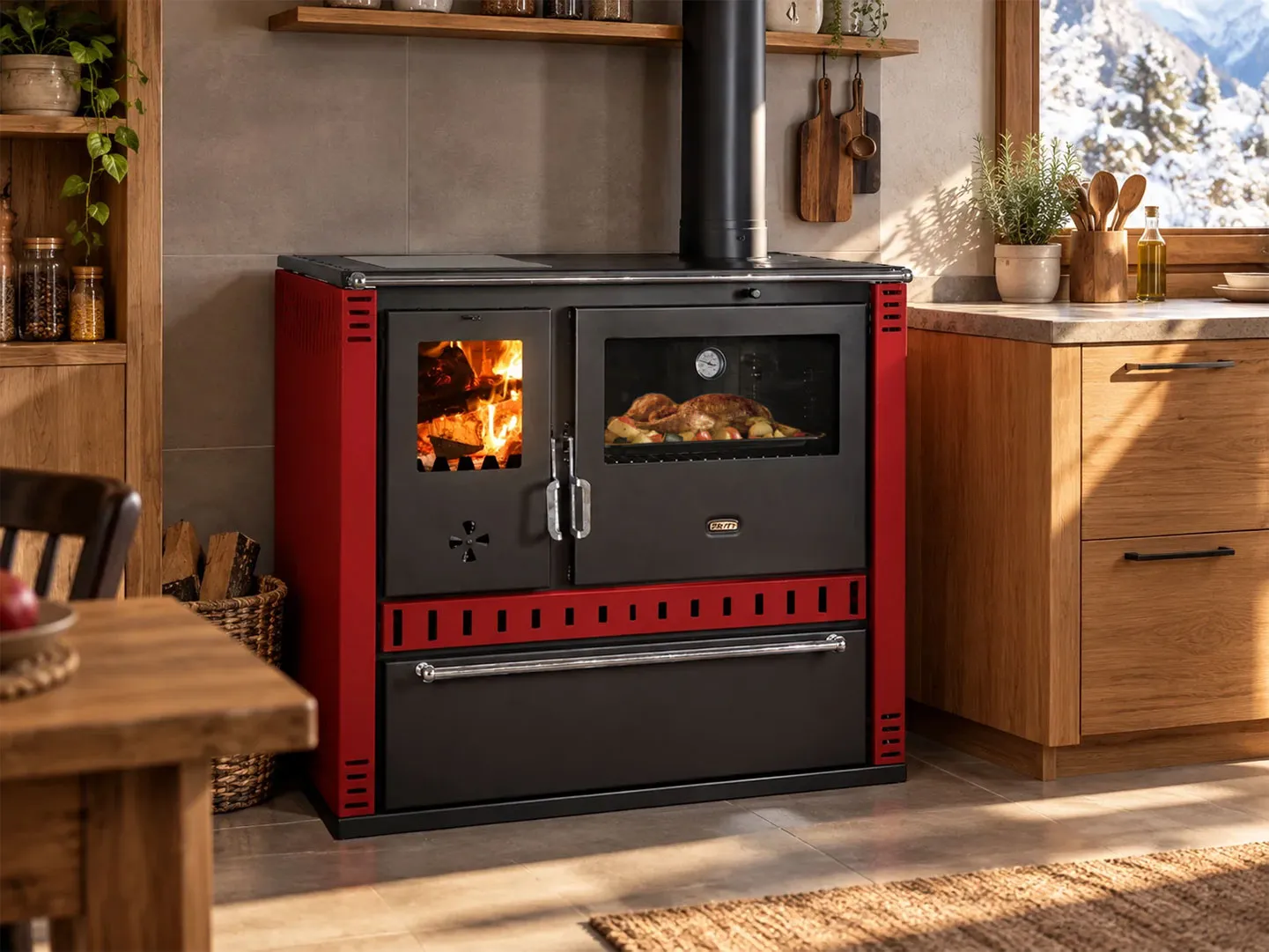 Prity GT W10 NF cucina a legna idro con forno inox