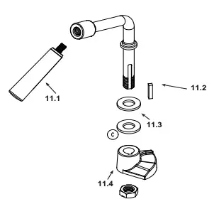 Quadra-Fire Handle Assembly gruppo maniglia legna