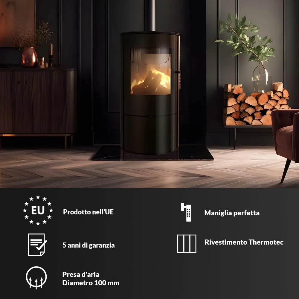 Kratki Rollo stufa a legna acciaio Ecodesign