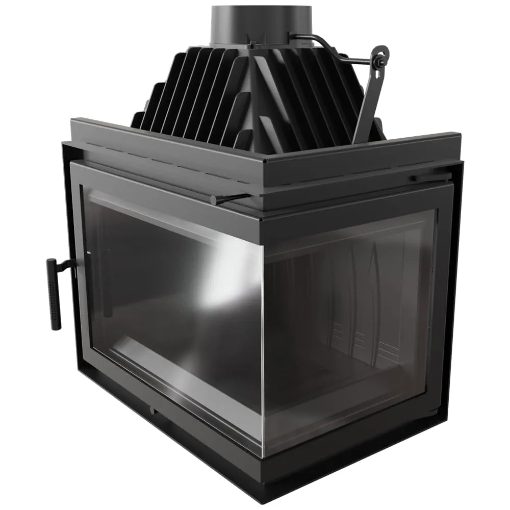 Kratki Simple inserto camino a legna 15 kW vetro angolare