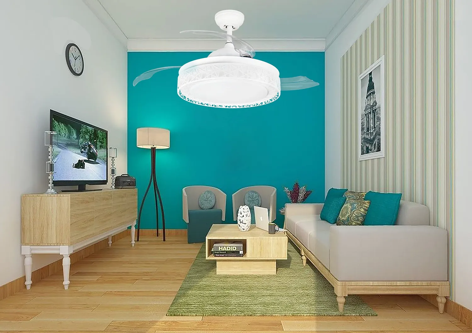 G.M.R. Trading SRL Ghost ventilatore da soffitto 107 cm con luce