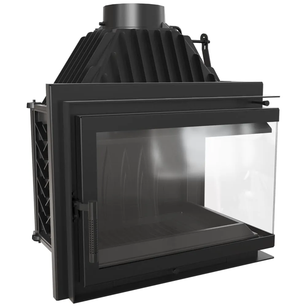 Kratki Simple inserto camino a legna 15 kW vetro angolare