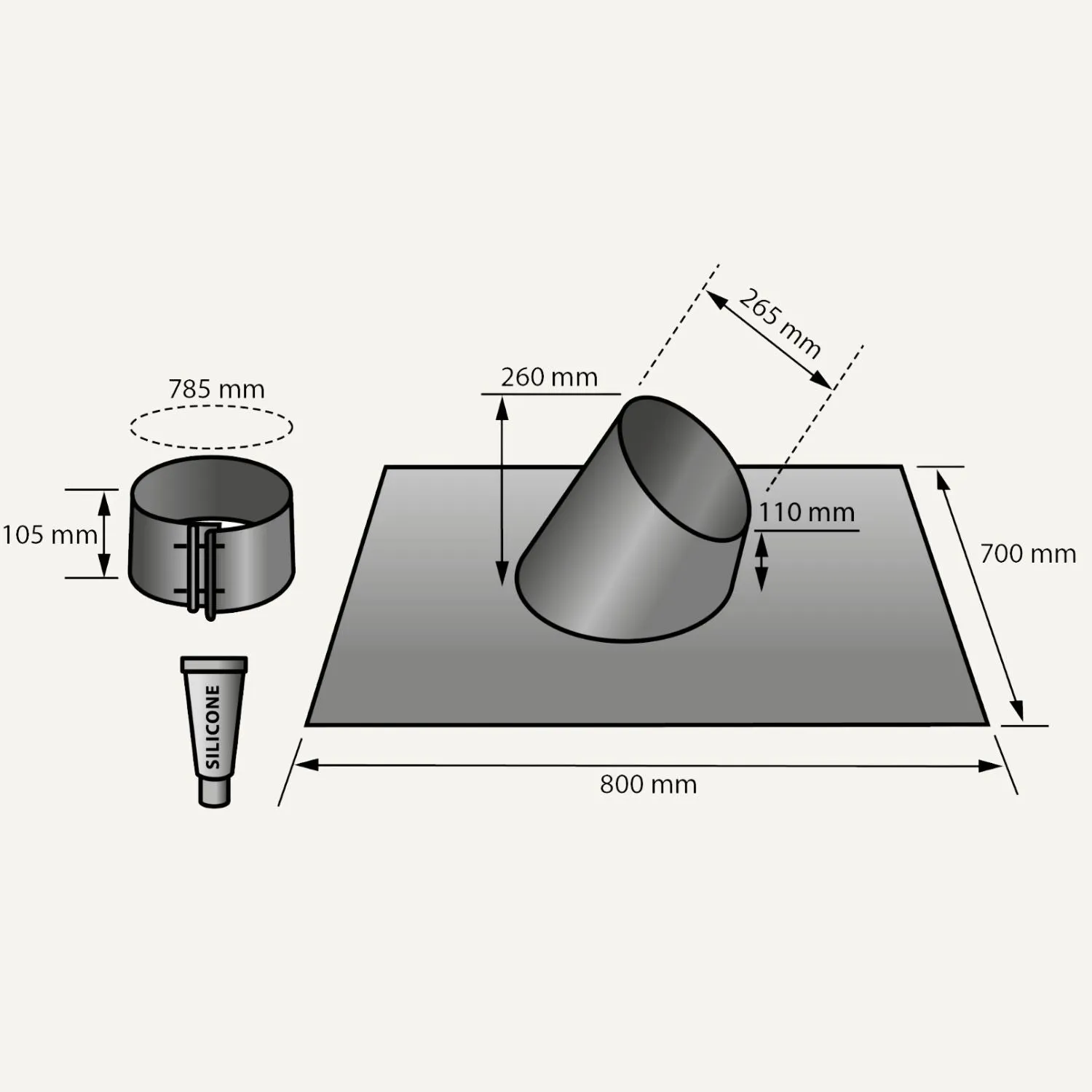 Aduro copertura tetto zincata per tetti piani