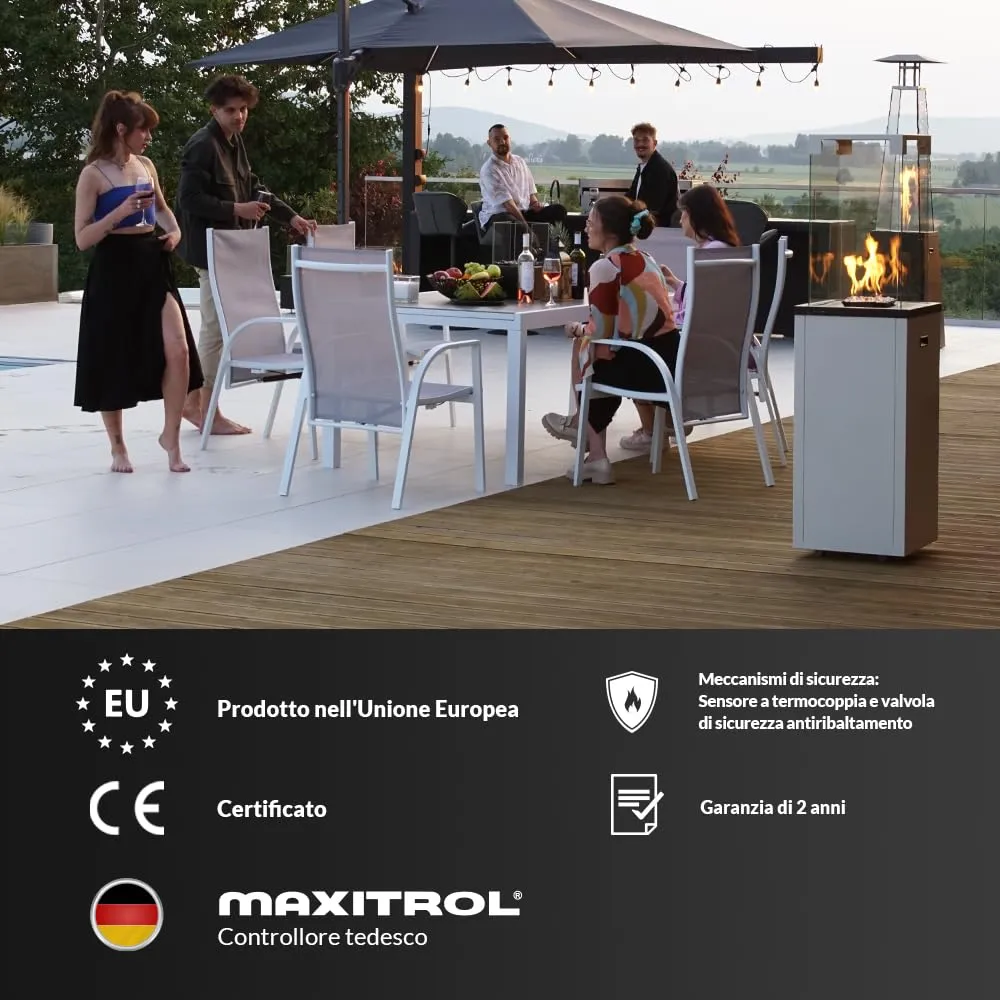 Kratki Patio G30 stufa a gas da esterno 8,2 kW bianca