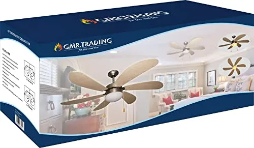 GMR Trading Margherita Ventilatore da Soffitto 107 cm con Luce