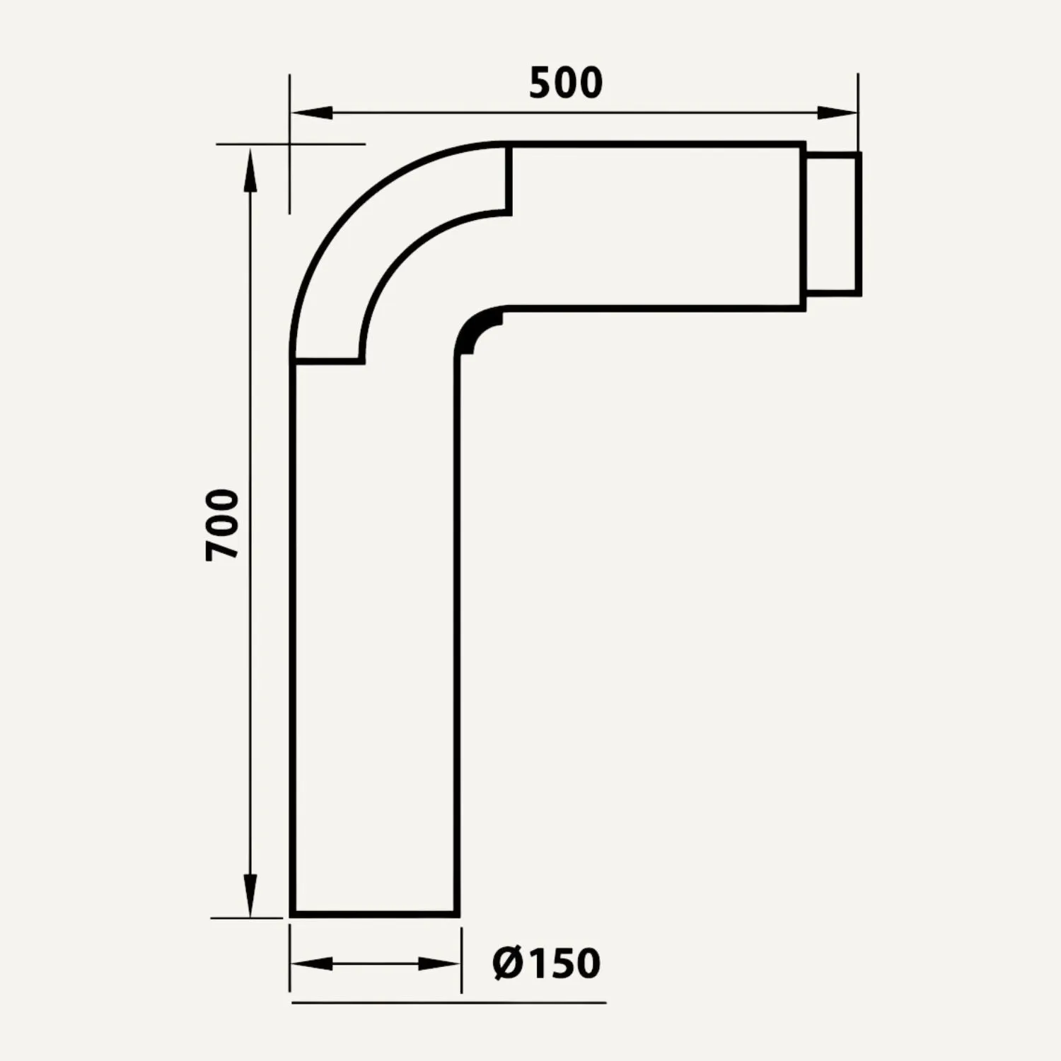 Aduro Fullform gomito 90° tubo stufa con ispezione