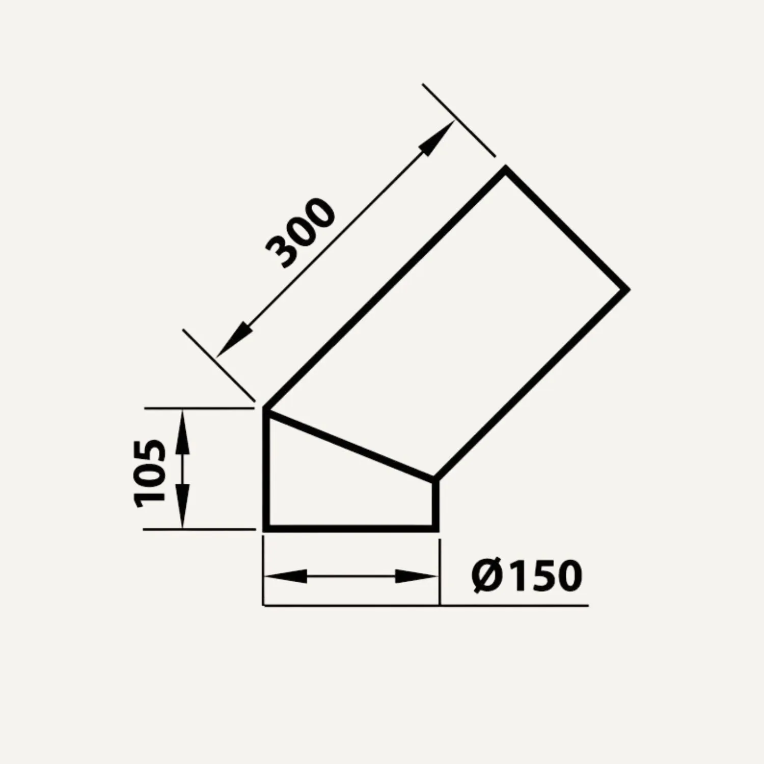 Aduro 12 tubo fumi 45° acciaio nero