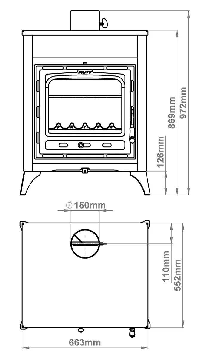 Prity CMR E Focolare a Legna 11,6 kW