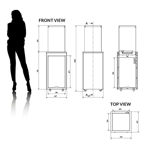 Kratki Patio Mini stufa a gas da esterno 8,2 kW acciaio