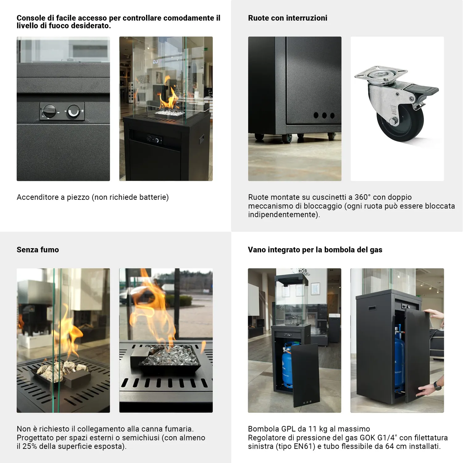 Kratki Patio G30 stufa a gas da esterno 8,2 kW bianca