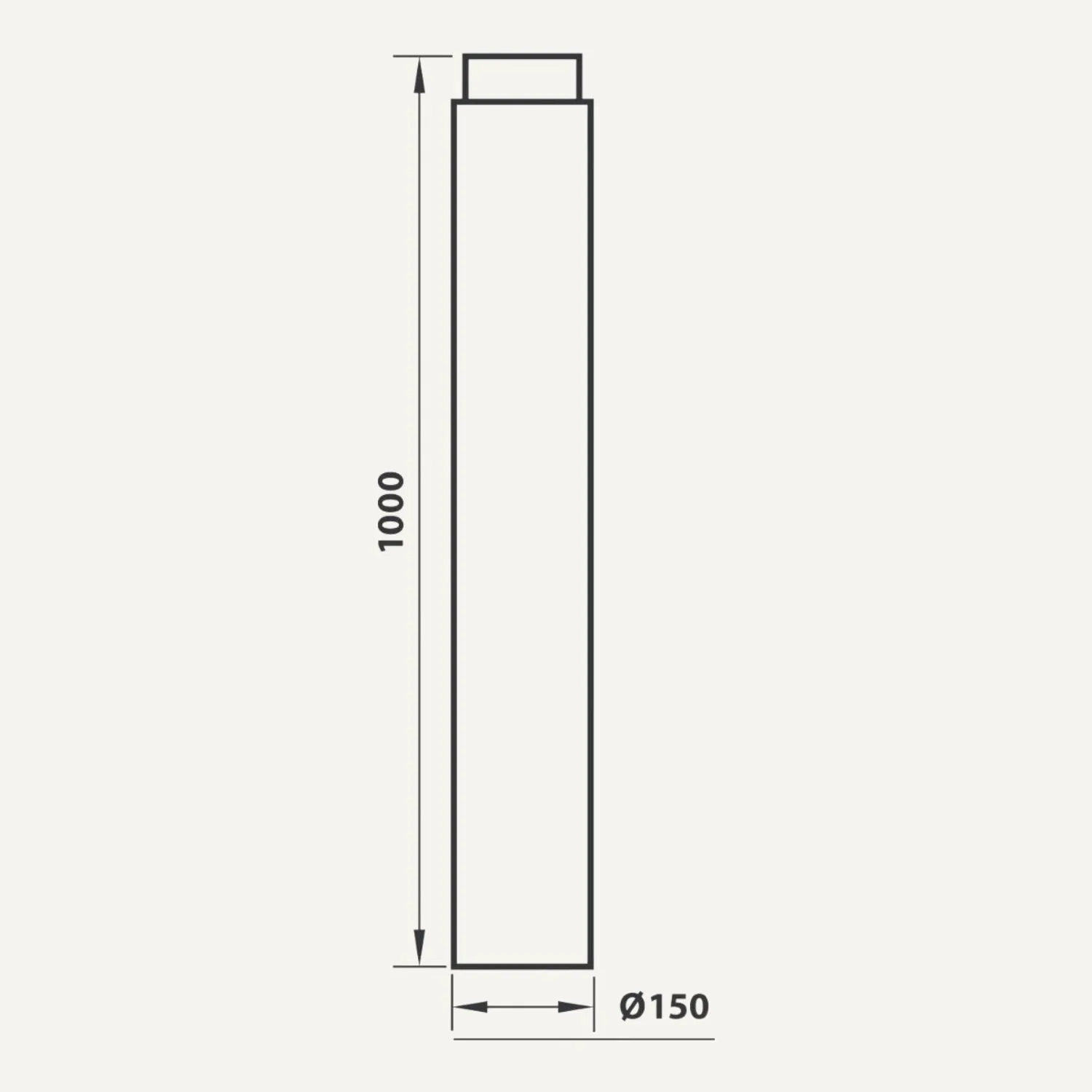 Aduro Tubo Dritto Canna Fumaria Acciaio Nero 1000 mm