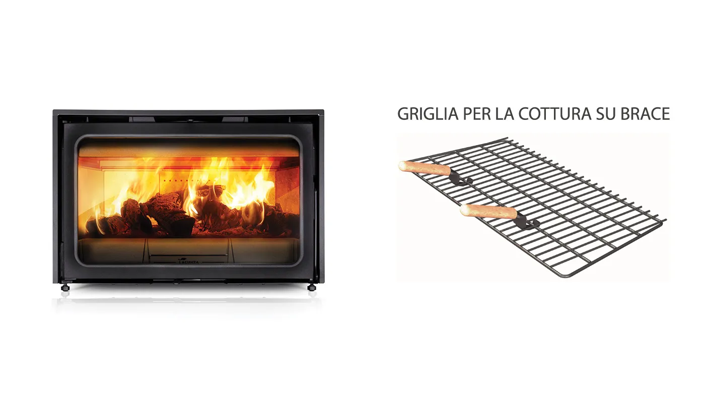 Lacunza IV-800 inserto camino a legna ventilato ghisa