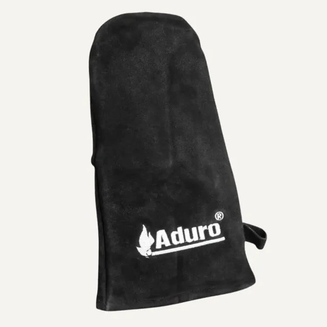 Aduro guanto grill in pelle nera protezione fuoco