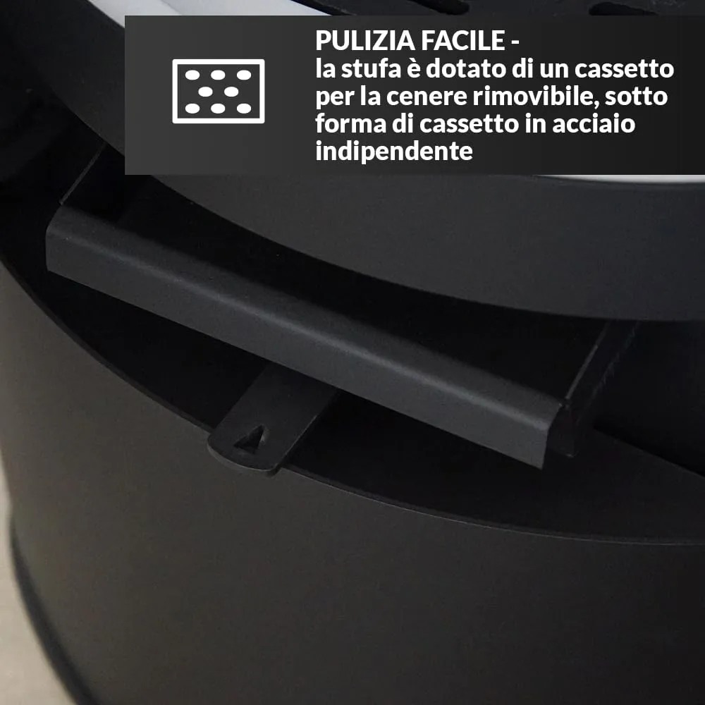 Kratki Rollo stufa a legna acciaio Ecodesign